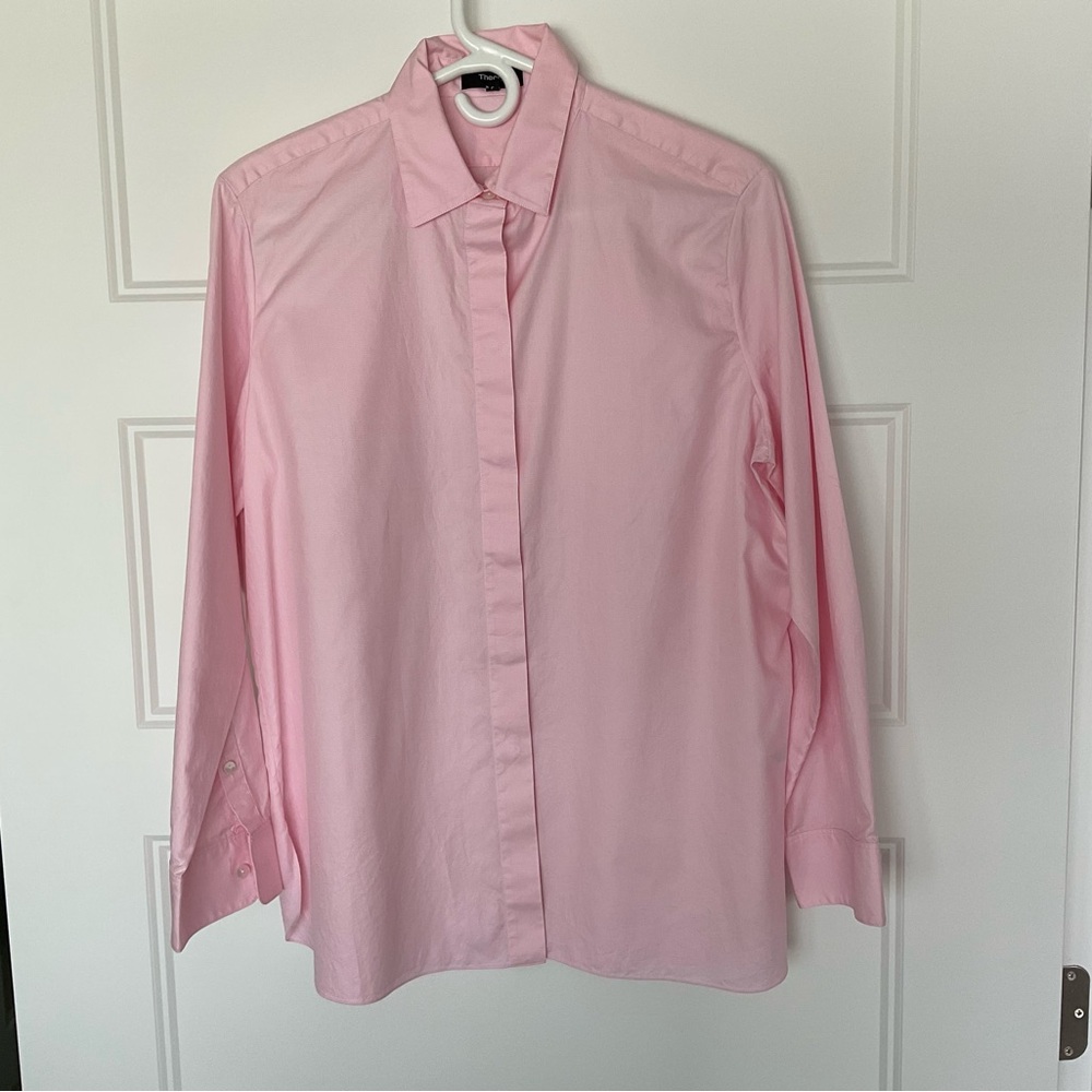 🔥🤩(HOST PICK)🔥THEORY Pink Long Sleeved Blouse